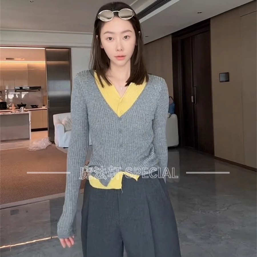 假两件针织衫女2025新款