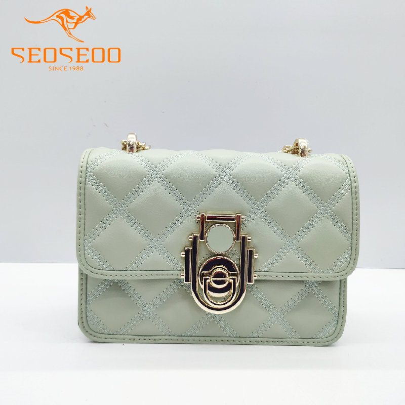 seoseoo/南奥九州袋鼠女包正品2023新款菱格链条小方包斜挎791533