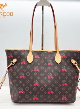 SEOSEOO九州袋鼠女包2025新款商场同款印花托特包单肩斜挎包78683