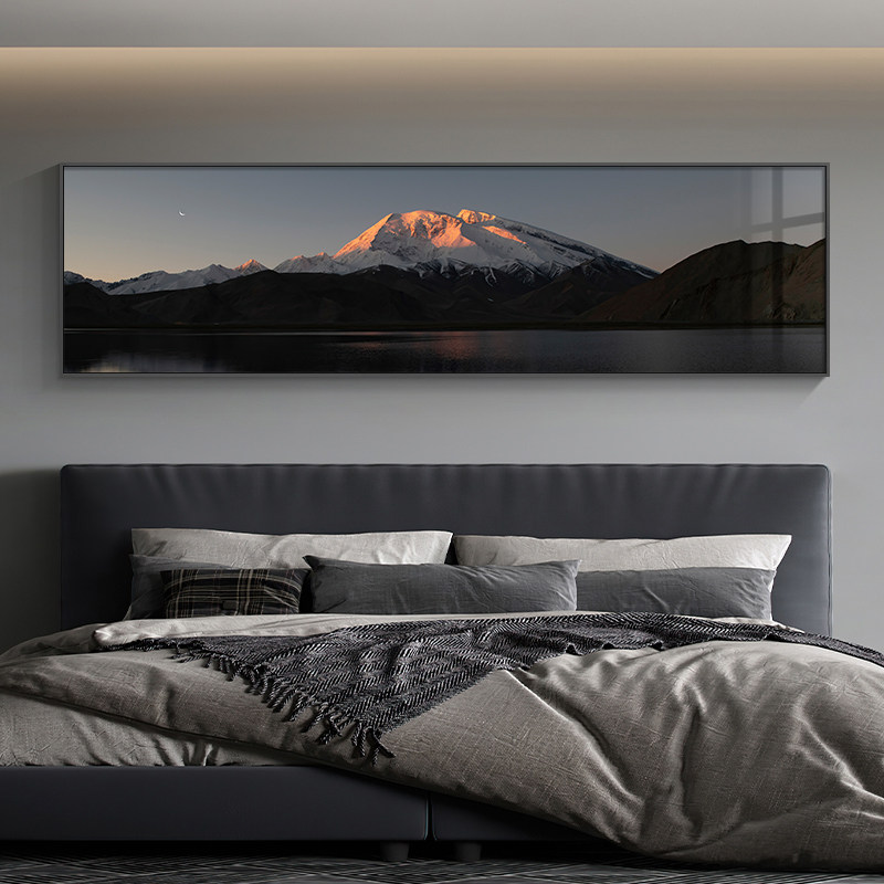 网红现代轻奢卧室装饰画背有靠山客厅沙发背景墙挂画横款大气床头