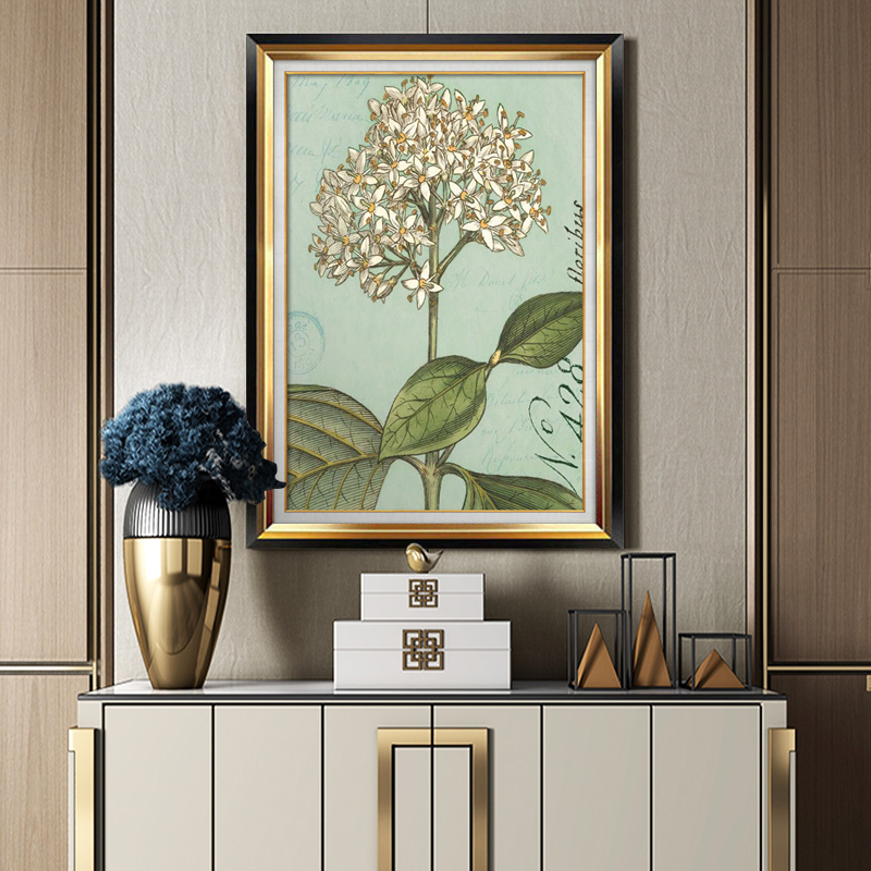 网红美式风格花卉装饰画玄关墙面壁画简美餐厅油画新款饭厅挂画图片