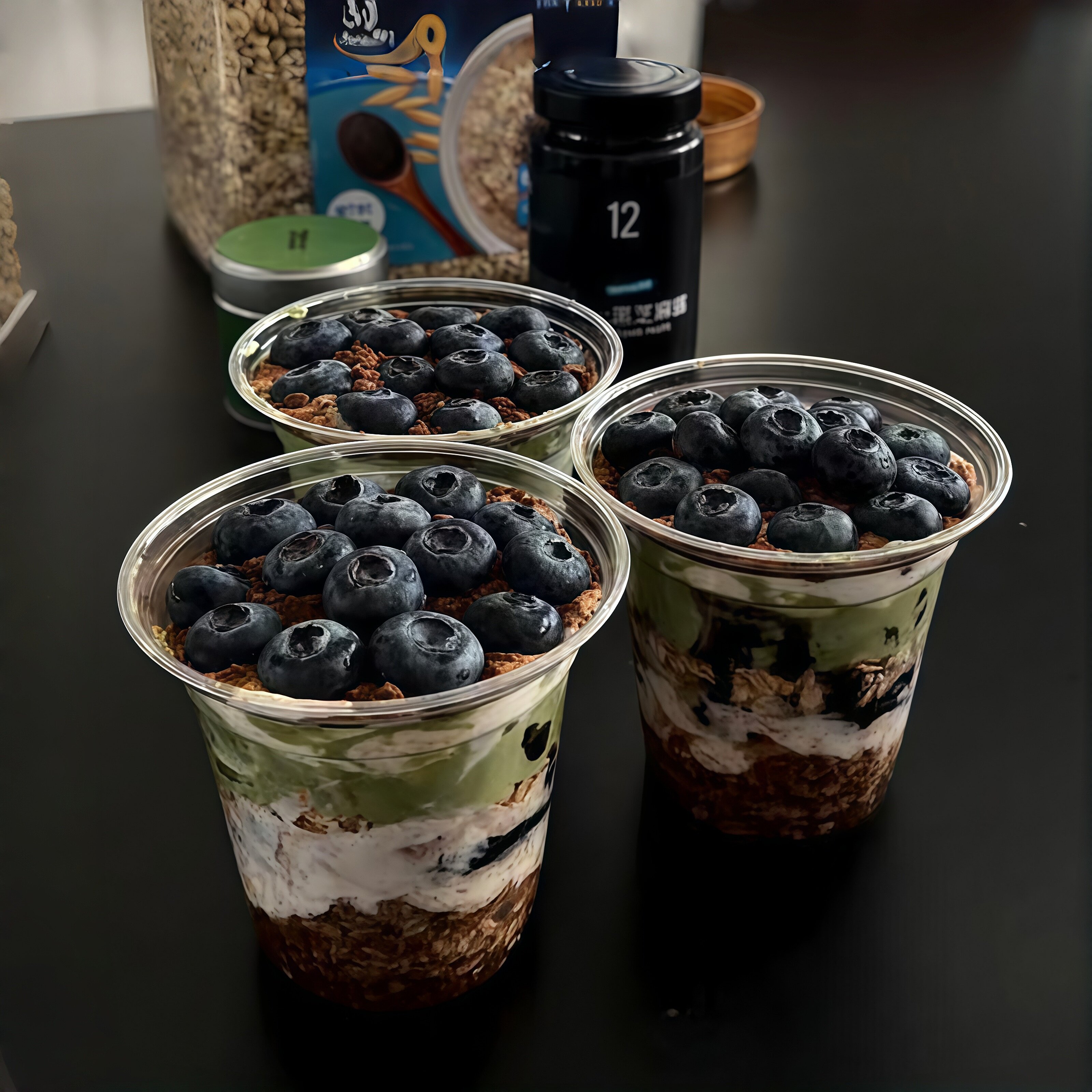 一次性加厚高透隔夜燕麦塑料杯图片