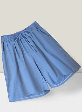 Simple straight-leg capri pants for ladies女士简约直筒五分裤