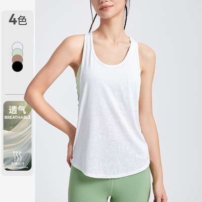 夏季舒适美背无袖瑜伽健身上衣女