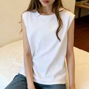 Sleeveless 外穿背心上衣Casual Tank Top Women 夏季 For 宽松无袖