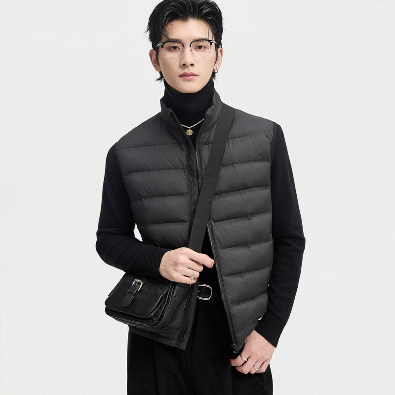 {一衣两穿}伯爵卓尔25冬季立领无袖羽绒马甲外套男士羽绒保暖内搭