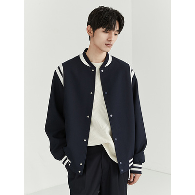 伯爵卓尔秋季宽松棒球服立领夹克