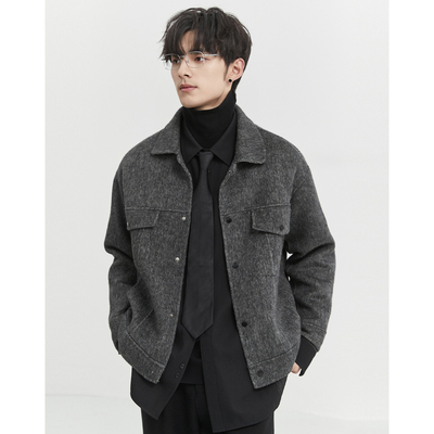 伯爵卓尔秋冬季含骆驼绒毛呢夹克