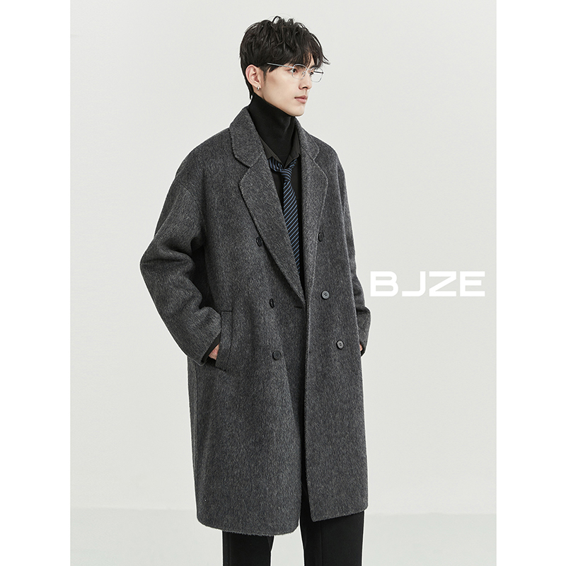 伯爵4Brothers高级感骆驼绒双面呢羊毛大衣男中长款冬季韩版外套