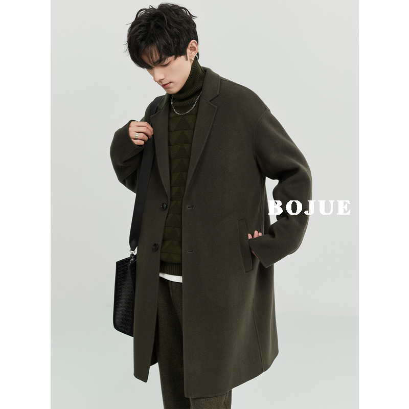 伯爵卓尔冬季简约中长款毛呢大衣