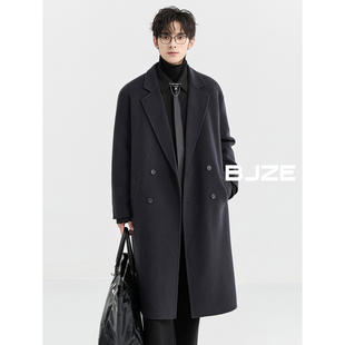 超长款 BJZE男装 冬季 西装 羽绒内胆 新款 领大衣宽松外套 全羊毛