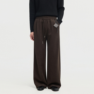 伯爵卓尔25冬季加厚保暖含羊毛休闲裤男士宽松直筒松紧腰抽绳裤子