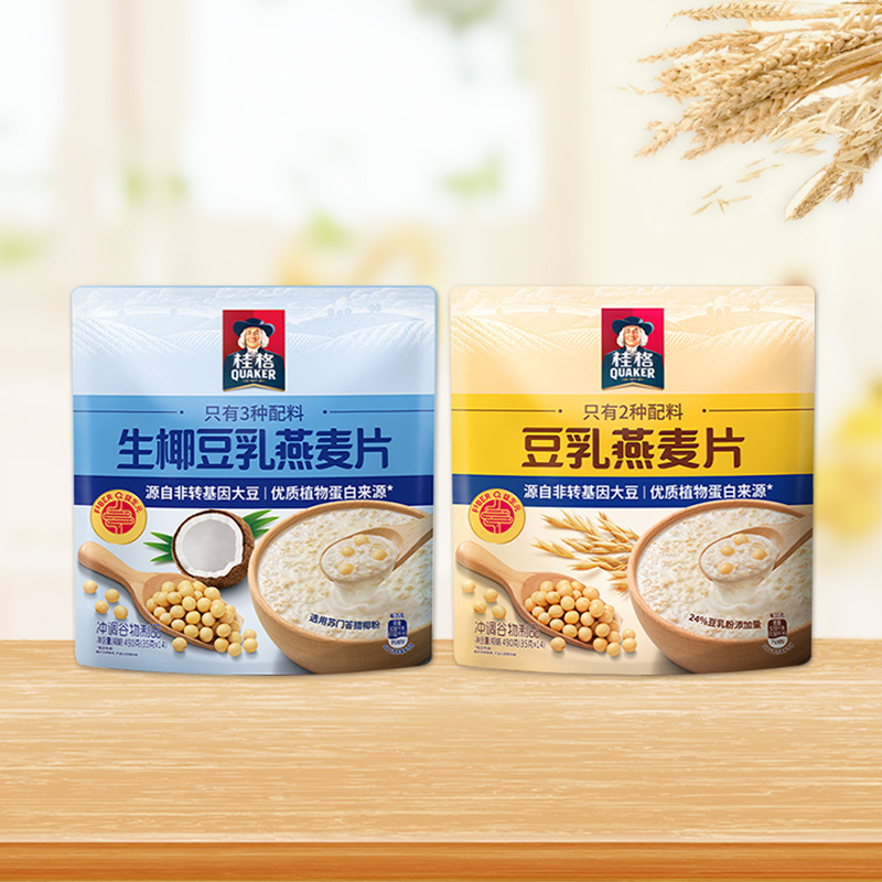 桂格新品豆乳燕麦片代餐早餐营养独立小包装即食冲饮健康营养早餐