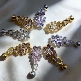 2025年韩系爆款微镶锆石花瓣手链项链连接扣diy手工饰品配件扣头