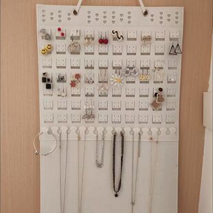 神器耳环耳钉项链首饰挂式收纳挂袋壁挂式饰品双拼收纳袋毛毡材质