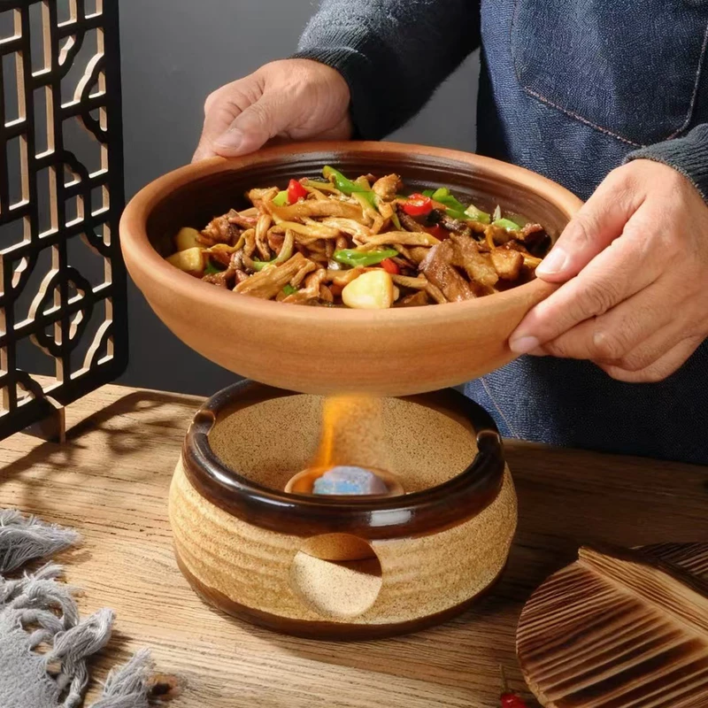 酒精炉小火锅商用家用干锅锅具饭店专用锅仔陶瓷砂锅土钵炉子明炉