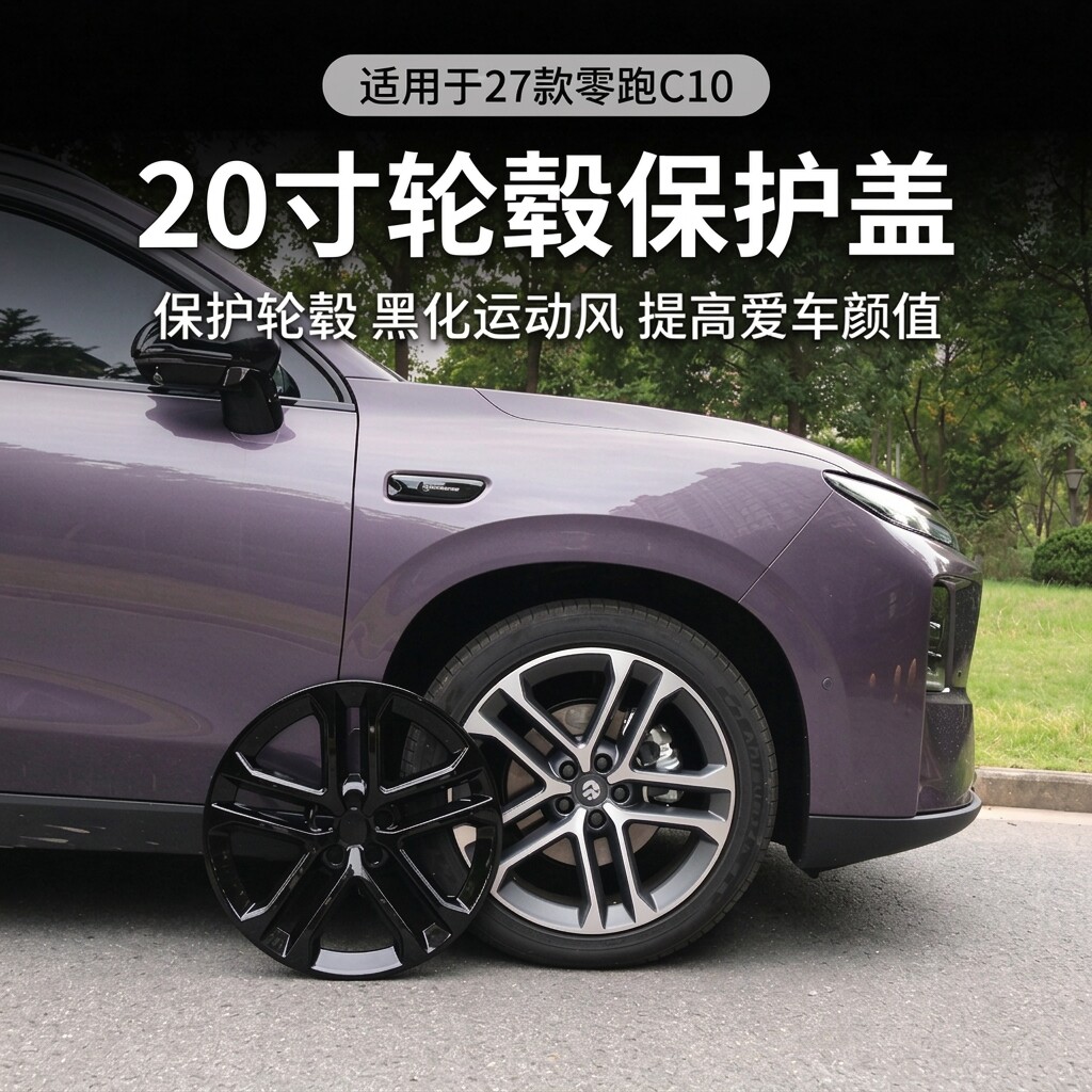 27款零跑C10轮毂盖黑化20寸轮毂