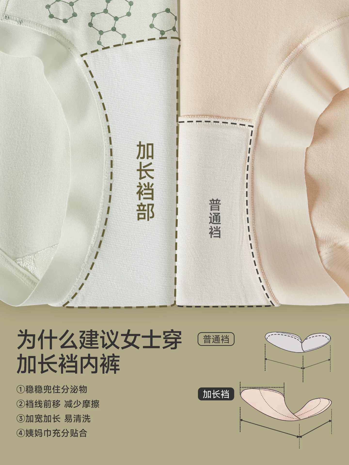 100A女蚕丝内裤，细腻亲肤，加长底档更适合亚洲女性的好内裤