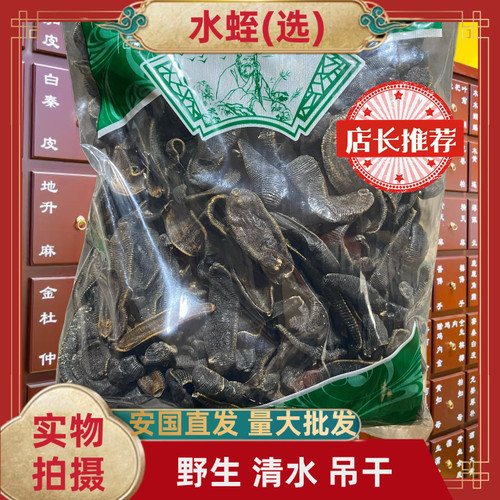 正品野生水蛭中药材吊干金边水蛭选货包邮安国中药材批发市场大全