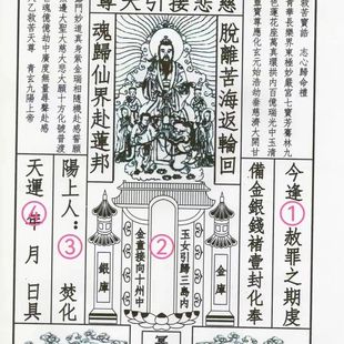 泰山福禄阁古版经功表 祭祀经功 黑白经功拔经功纸白色A4纸张