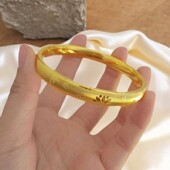 荷花荷叶闭口镯子素圈手镯古法宫廷风手饰国潮手环结婚饰品送妈妈