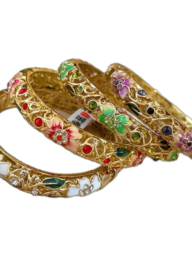 北京景泰蓝珐琅手镯细圈开口女子镂空双层内雕花掐丝旅游礼物