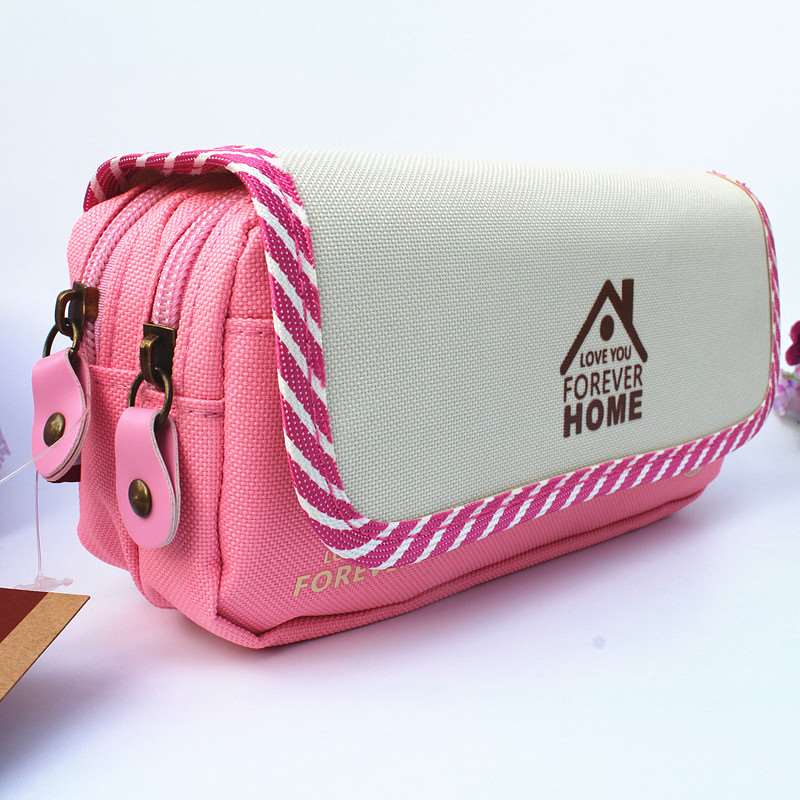 手提式笔袋大容量多层多功能创意潮流男孩女生复古耐脏初中生小i.