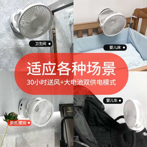 挂在墙上的电风扇厕所小风扇厨房卫生间专用挂墙专用壁扇挂壁式i.
