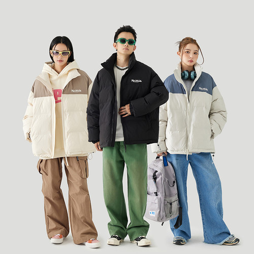 mpux撞色拼接加厚棉服