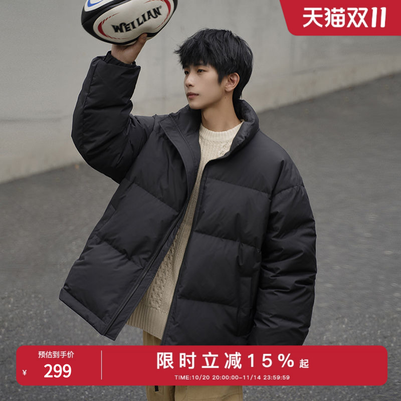 纯色羽绒服GOLFCROSS立领