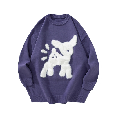 mpux联名卡通动物套头毛衣圆领