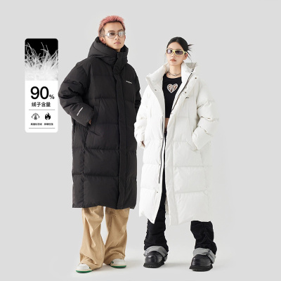 GOLFCROSS黑色长款轻薄羽绒服