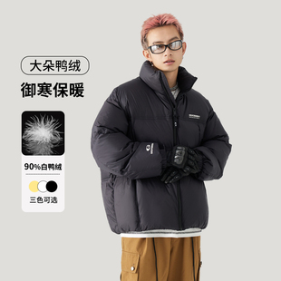GOLFCROSS基础纯色90白鸭绒无帽立领羽绒服男女同款冬季上衣外套