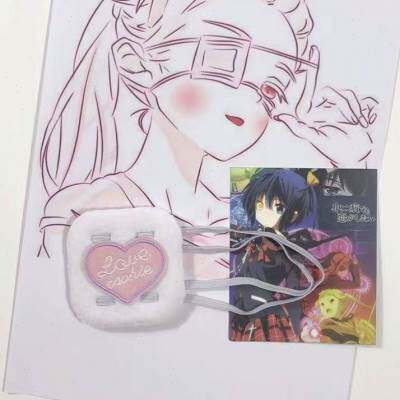 中二病娇眼罩二次元单边单眼一只眼爱心独单眼罩cos单只游戏道具