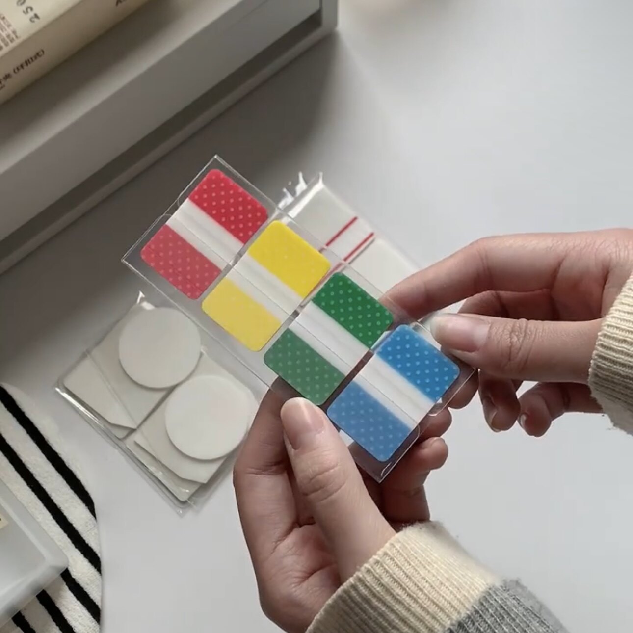 复古波点五色便签纸索引贴纸