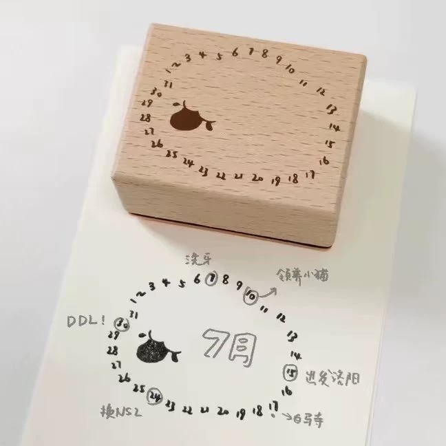 小羊时间轴木质印章实用手账图章图片