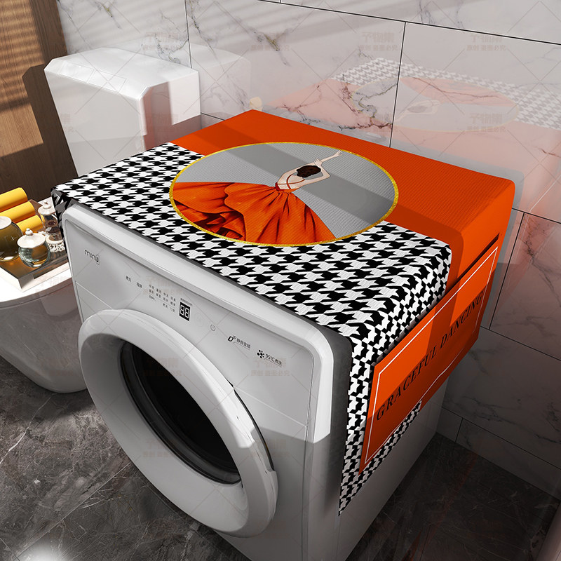 드럼 세탁기 커버 천 단일 및 이중 도어 냉장고 방진 커버 2023 신형 가정용 전자 레인지 내유성 매트