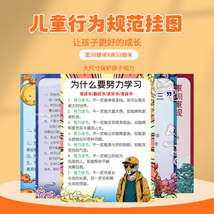 小学生家训家规挂图成长学习礼仪教养语录规范公约习惯养成墙贴