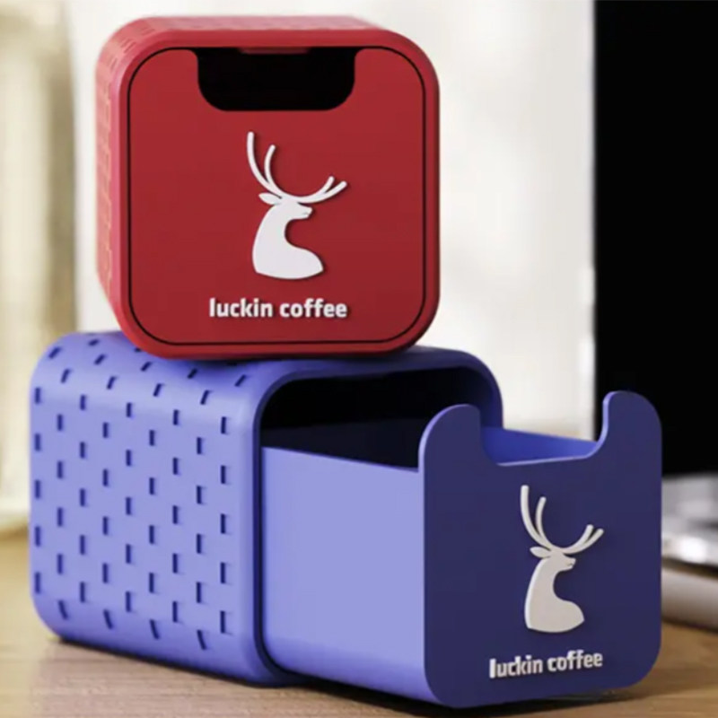 瑞幸咖啡周边桌面装饰摆件储物收纳盒垃圾桶纸巾盒生日礼物3D打印