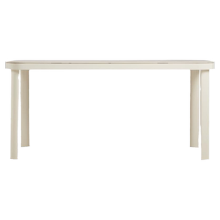 林氏家居奶油风岩板餐桌家用2024新款小户型白色饭桌椅林氏木业