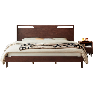 林氏家居新中式1.5米全实木床2024新款双人床白蜡木林氏木业ZS1A