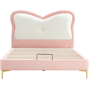 林氏睡眠轻奢儿童房粉色公主床女孩卧室1米5单人床TBC264政府补贴