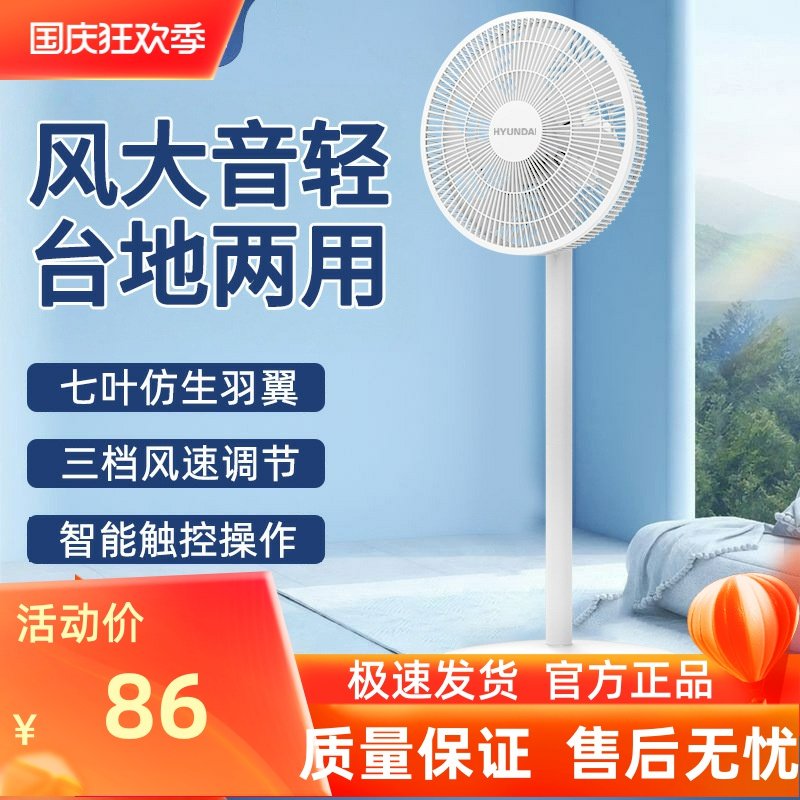 家用电风扇台地两用三档遥控定时8m远距送风轻音省电平面扇落地扇