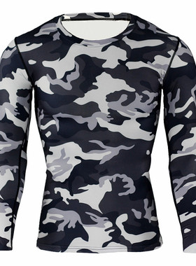 Camouflage skinny breathable T-shirt 迷彩紧身透气长袖运动T恤