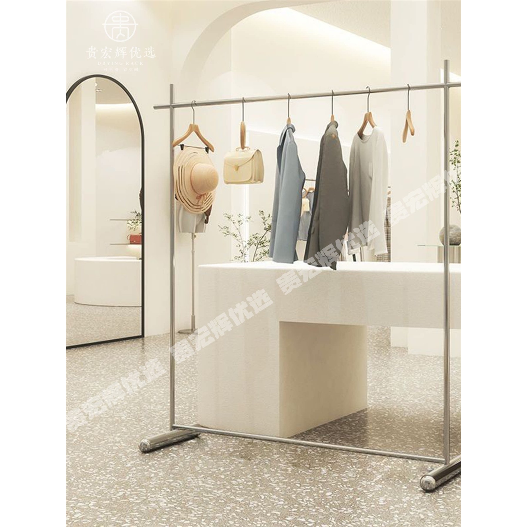 服装店挂衣架展示架不锈