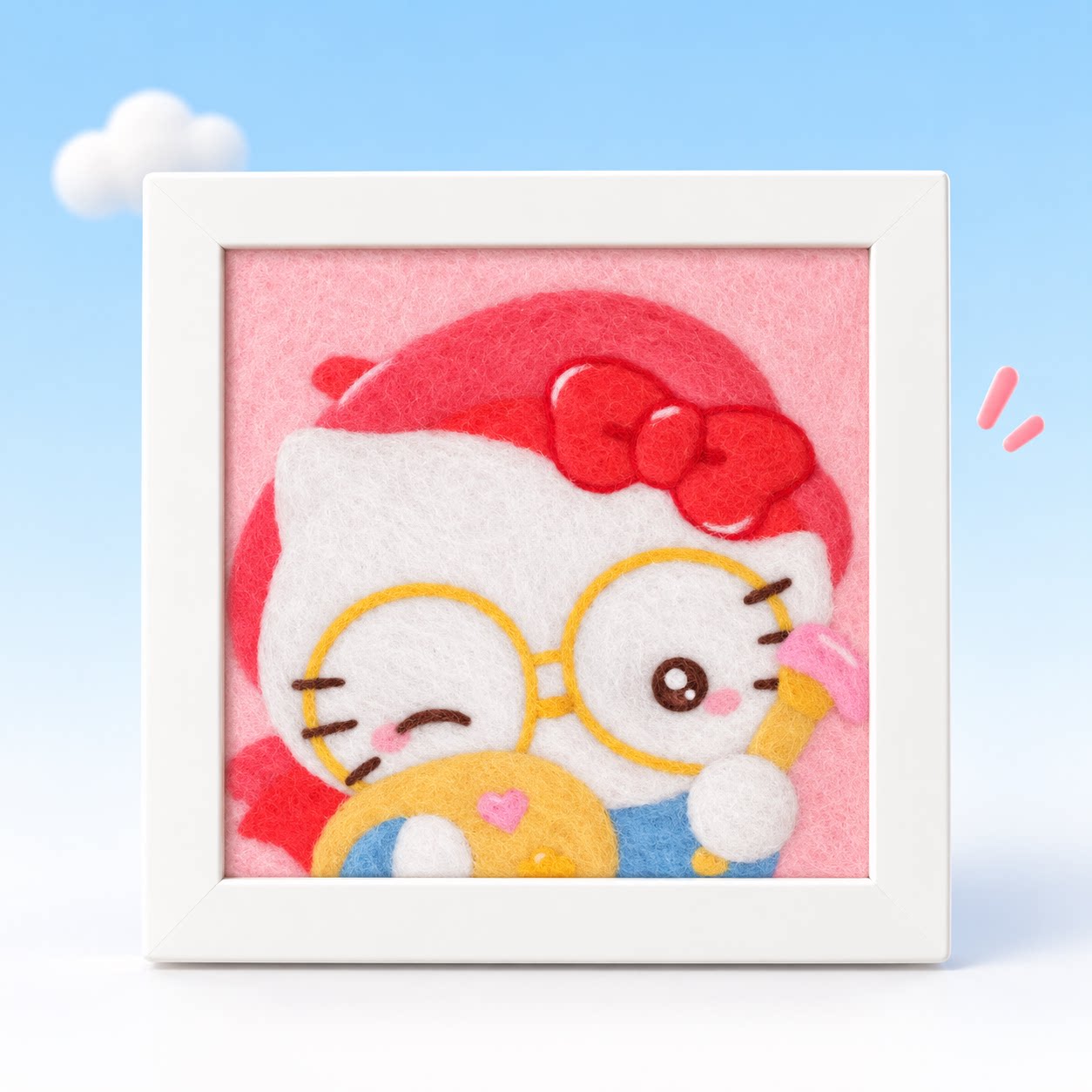 羊毛毡戳戳乐送友创意挂件画礼物