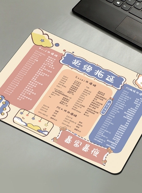 方形小号滑鼠垫快捷键可爱女生男生办公桌面垫笔记型电脑可携式护