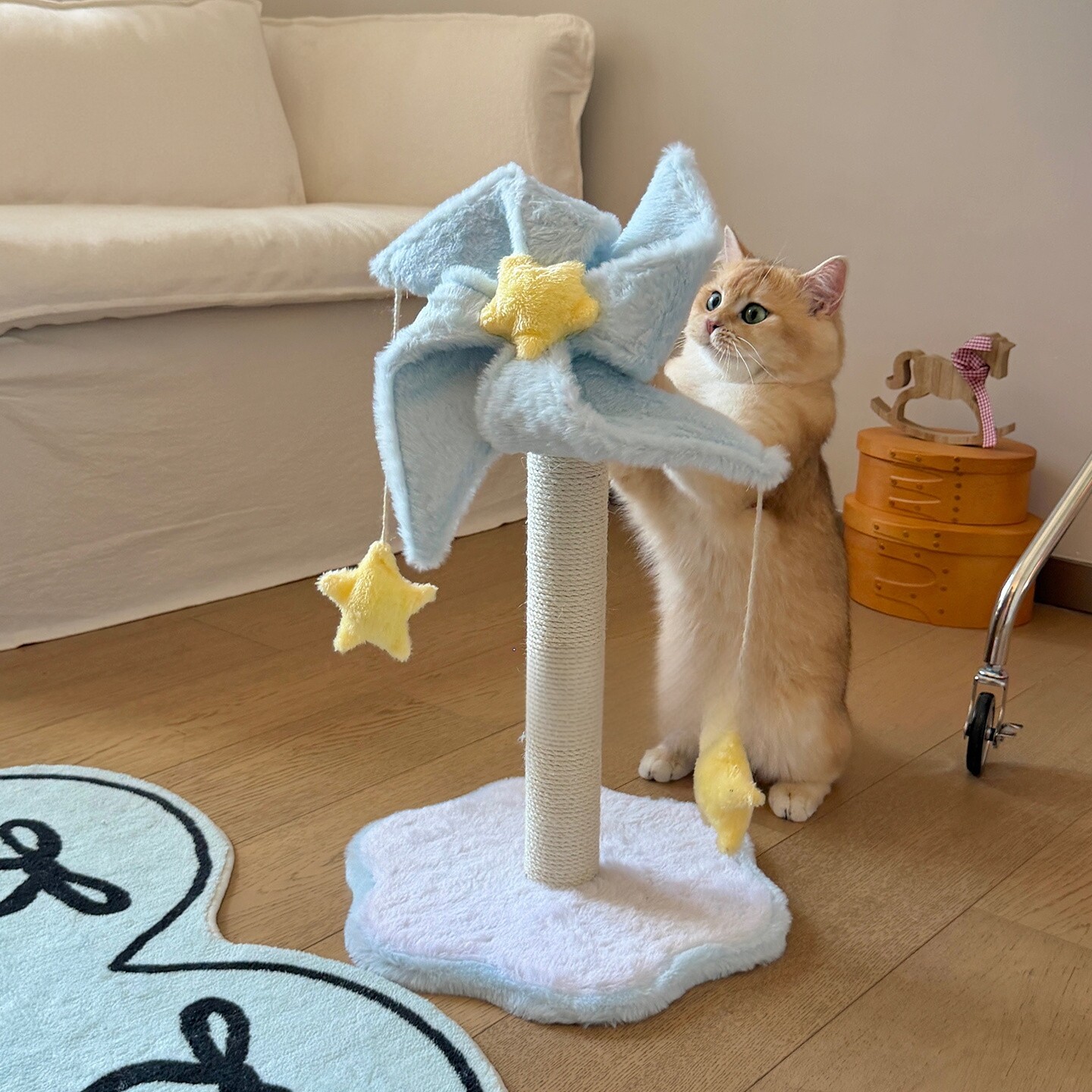 风车猫抓板猫抓柱剑麻耐磨不掉屑