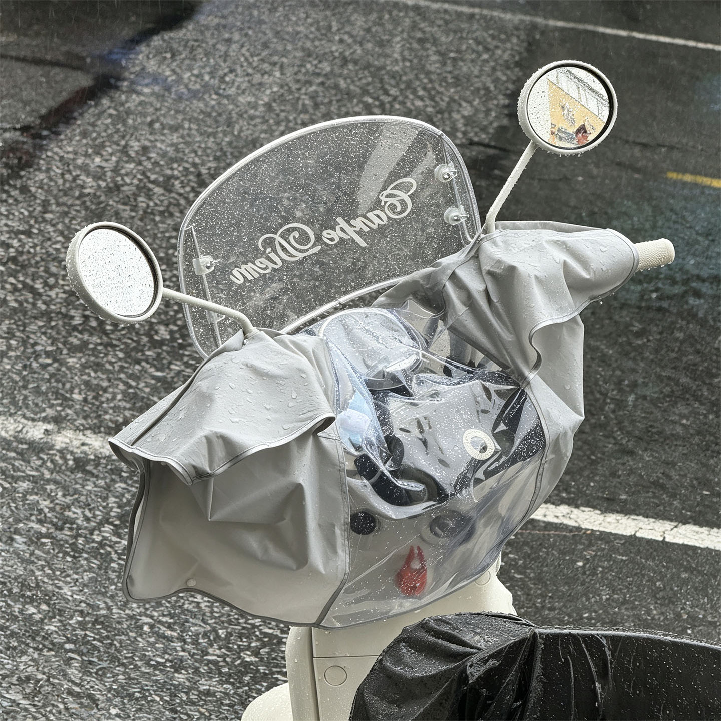 电动车车头防雨罩透明机
