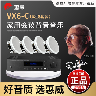 VX6C定阻吸顶喇叭套装 Hivi惠威 同轴扬声器音响天花音箱568寸